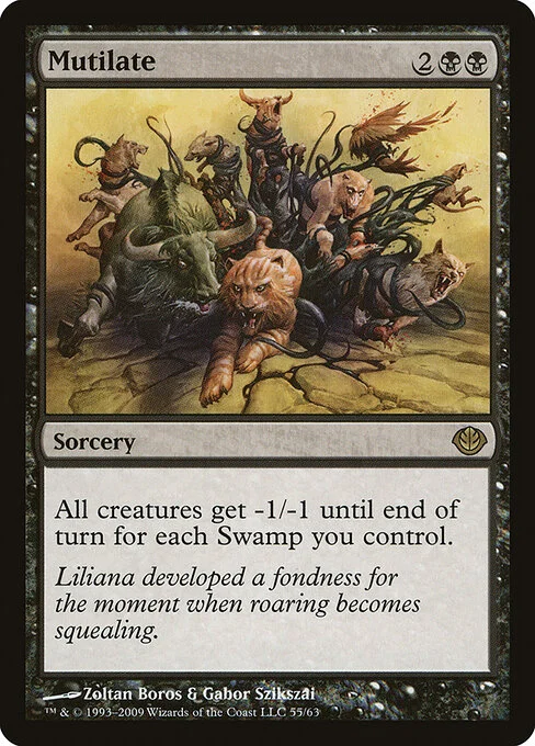 Mutilate, carta Magic di tipo Sorcery illustrata da Zoltan Boros & Gabor Szikszai