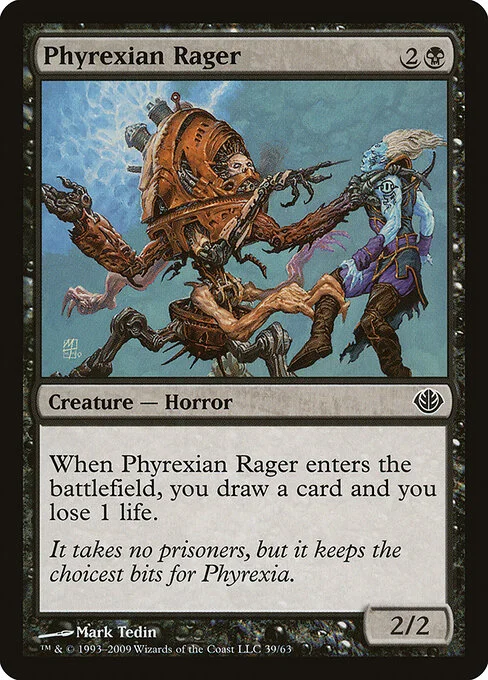 Phyrexian Rager, carta Magic di tipo Creature — Phyrexian Horror illustrata da Mark Tedin