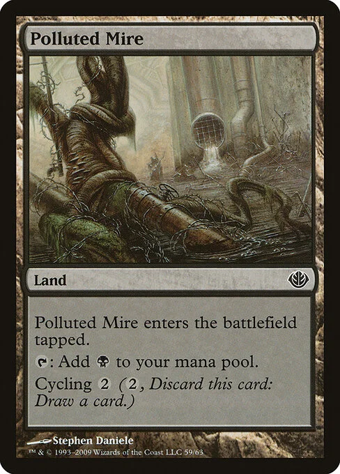 Polluted Mire, carta Magic di tipo Land illustrata da Stephen Daniele