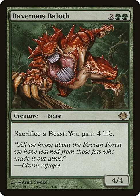 Ravenous Baloth, carta Magic di tipo Creature — Beast illustrata da Arnie Swekel