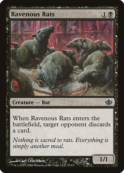 Ravenous Rats, carta Magic di tipo Creature — Rat illustrata da Carl Critchlow