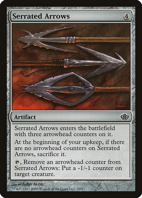 Serrated Arrows, carta Magic di tipo Artifact illustrata da John Avon