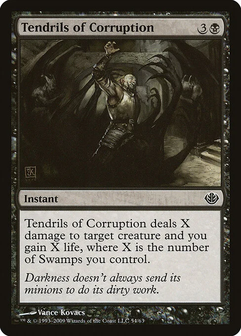 Tendrils of Corruption, carta Magic di tipo Instant illustrata da Vance Kovacs