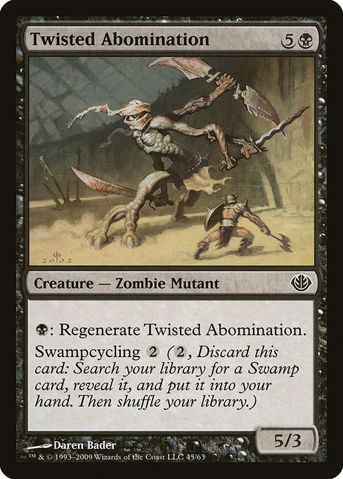 Twisted Abomination, carta Magic di tipo Creature — Zombie Mutant illustrata da Daren Bader