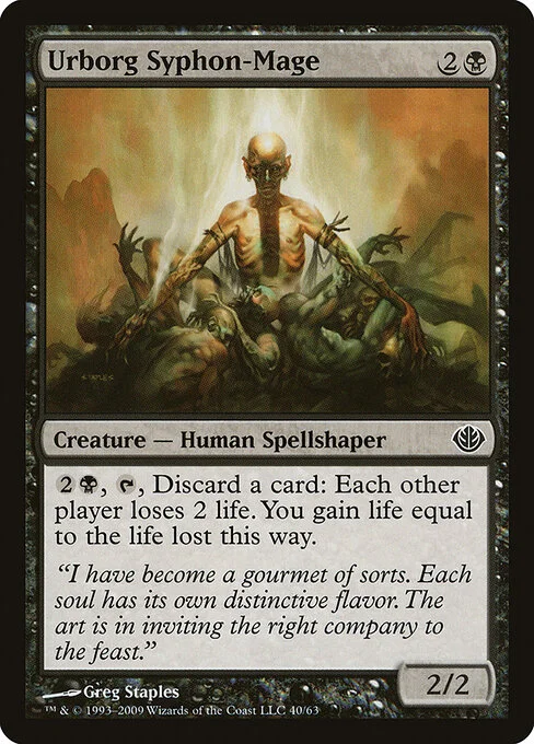 Urborg Syphon-Mage, carta Magic di tipo Creature — Human Spellshaper illustrata da Greg Staples