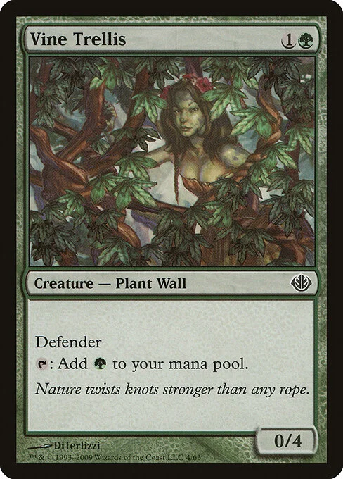 Vine Trellis, carta Magic di tipo Creature — Plant Wall illustrata da DiTerlizzi