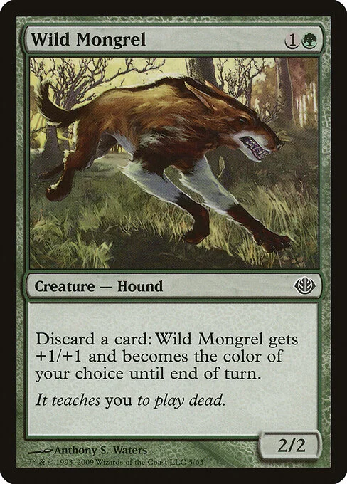 Wild Mongrel, carta Magic di tipo Creature — Dog illustrata da Anthony S. Waters
