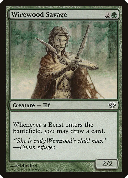 Wirewood Savage, carta Magic di tipo Creature — Elf illustrata da DiTerlizzi