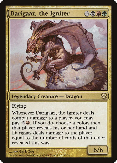 Darigaaz, the Igniter, carta Magic di tipo Legendary Creature — Dragon illustrata da Mark Zug