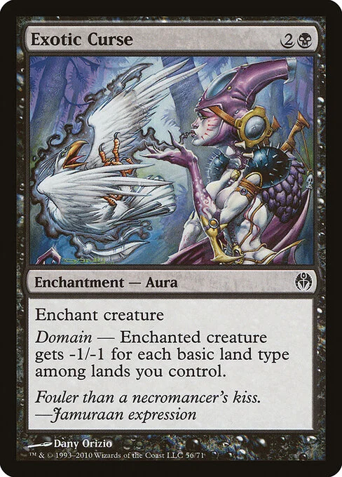 Exotic Curse, carta Magic di tipo Enchantment — Aura illustrata da Dany Orizio