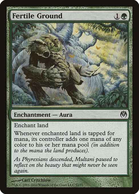 Fertile Ground, carta Magic di tipo Enchantment — Aura illustrata da Carl Critchlow
