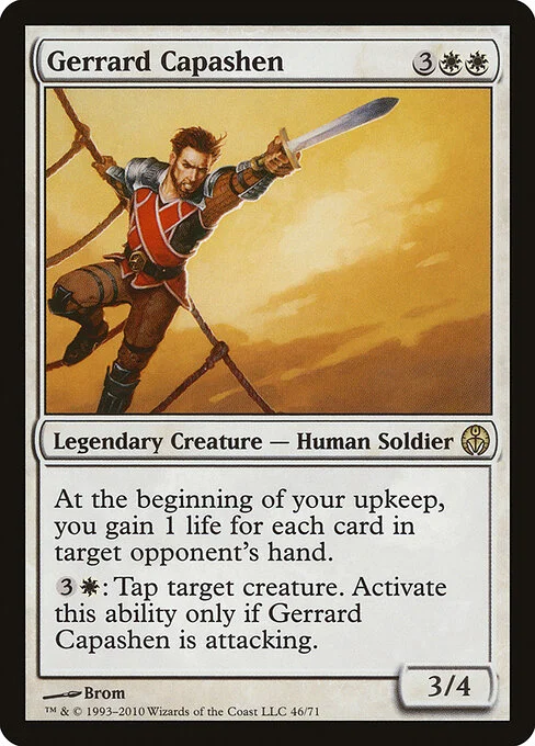 Gerrard Capashen, carta Magic di tipo Legendary Creature — Human Soldier illustrata da Brom