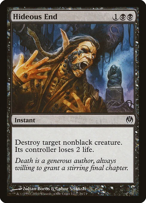 Hideous End, carta Magic di tipo Instant illustrata da Zoltan Boros & Gabor Szikszai