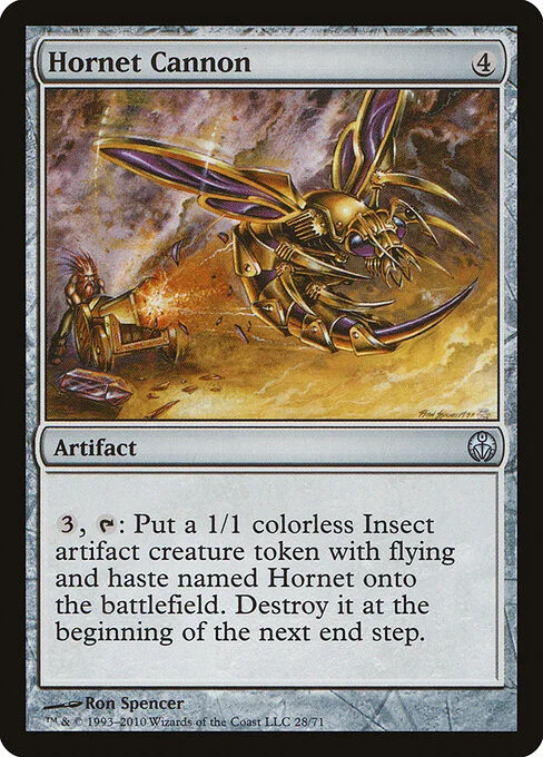 Hornet Cannon, carta Magic di tipo Artifact illustrata da Ron Spencer