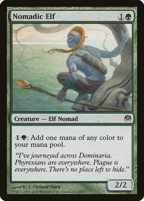 Nomadic Elf, carta Magic di tipo Creature — Elf Nomad illustrata da D. J. Cleland-Hura