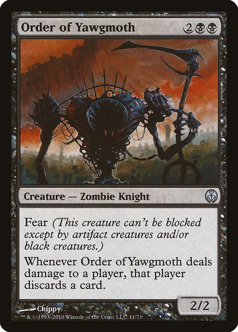 Order of Yawgmoth, carta Magic di tipo Creature — Phyrexian Zombie Knight illustrata da Chippy