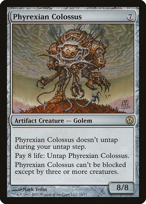Phyrexian Colossus, carta Magic di tipo Artifact Creature — Phyrexian Golem illustrata da Mark Tedin