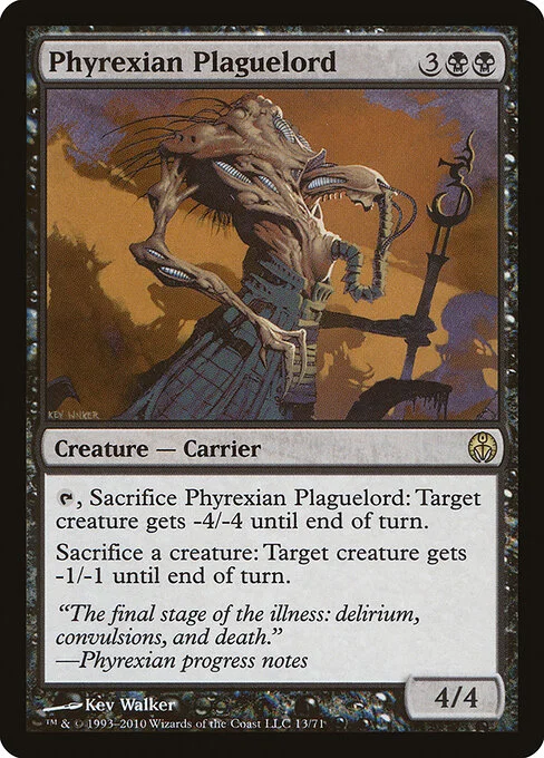 Phyrexian Plaguelord, carta Magic di tipo Creature — Phyrexian Carrier illustrata da Kev Walker