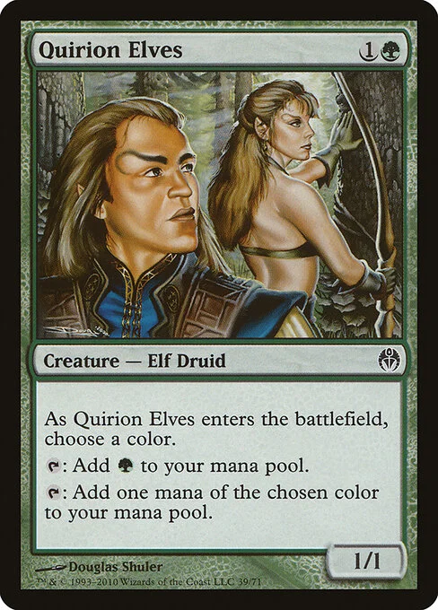 Quirion Elves, carta Magic di tipo Creature — Elf Druid illustrata da Douglas Shuler