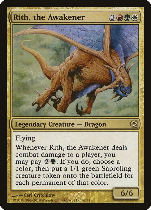 Rith, the Awakener, carta Magic di tipo Legendary Creature — Dragon illustrata da Carl Critchlow