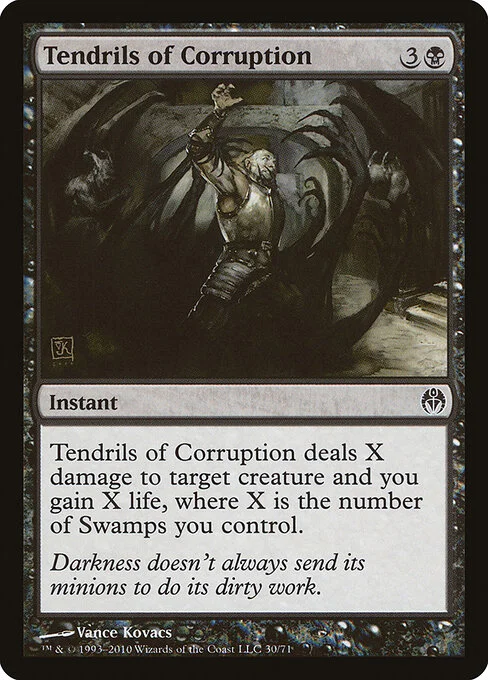 Tendrils of Corruption, carta Magic di tipo Instant illustrata da Vance Kovacs