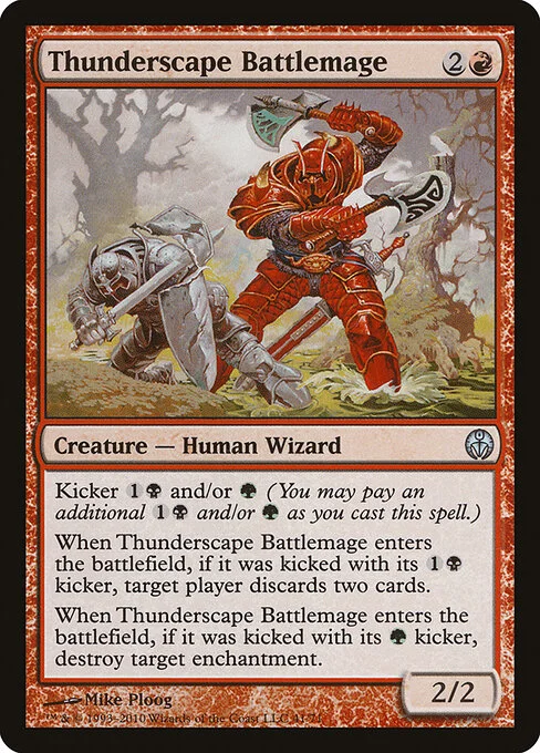Thunderscape Battlemage, carta Magic di tipo Creature — Human Wizard illustrata da Mike Ploog