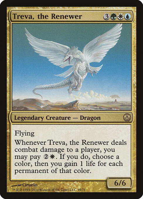Treva, the Renewer, carta Magic di tipo Legendary Creature — Dragon illustrata da Ciruelo