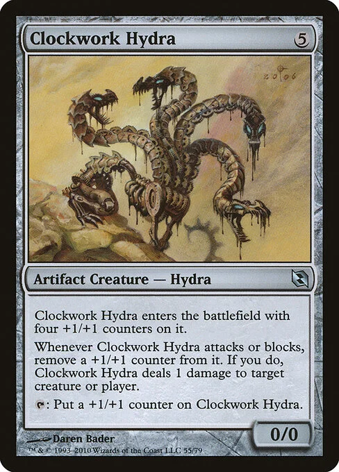 Clockwork Hydra, carta Magic di tipo Artifact Creature — Hydra illustrata da Daren Bader