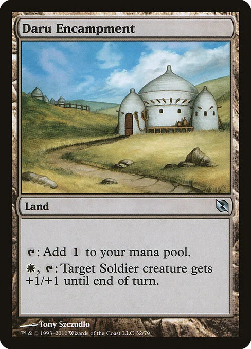 Daru Encampment, carta Magic di tipo Land illustrata da Tony Szczudlo