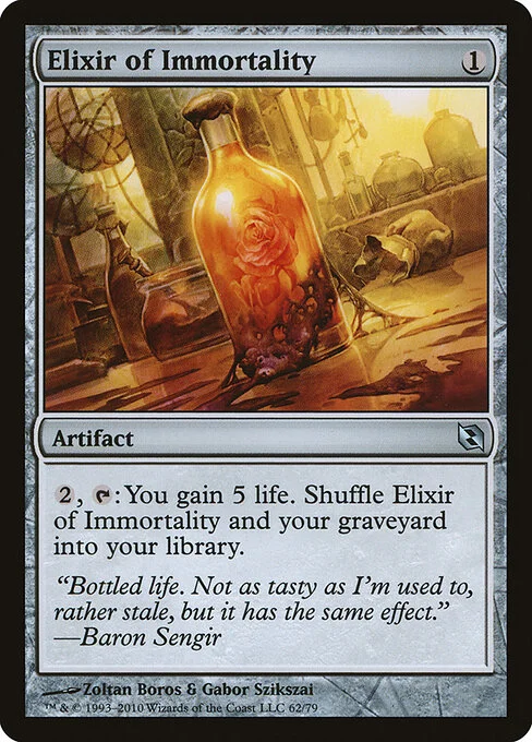 Elixir of Immortality, carta Magic di tipo Artifact illustrata da Zoltan Boros & Gabor Szikszai