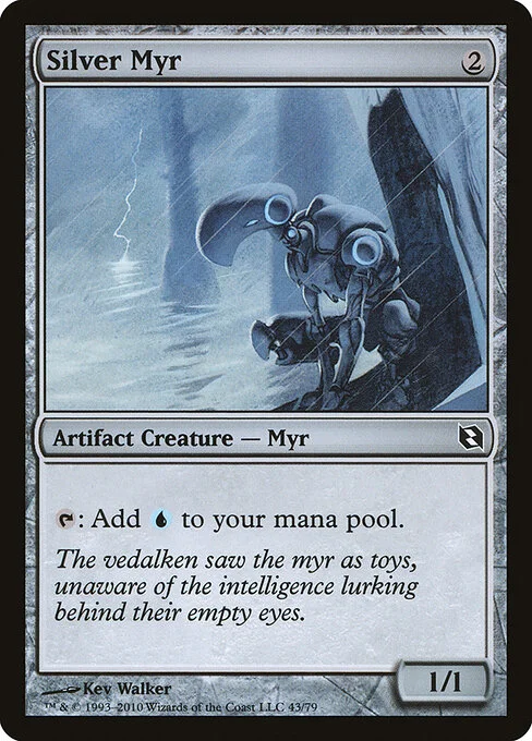 Silver Myr, carta Magic di tipo Artifact Creature — Myr illustrata da Kev Walker