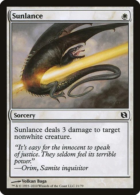 Sunlance, carta Magic di tipo Sorcery illustrata da Volkan Baǵa