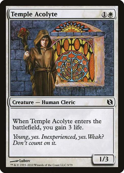 Temple Acolyte, carta Magic di tipo Creature — Human Cleric illustrata da Lubov