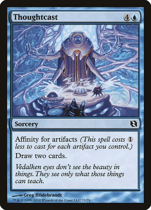 Thoughtcast, carta Magic di tipo Sorcery illustrata da Greg Hildebrandt