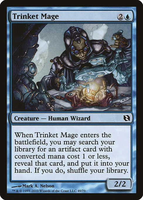 Trinket Mage, carta Magic di tipo Creature — Human Wizard illustrata da Mark A. Nelson