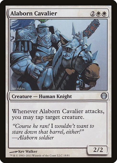 Alaborn Cavalier, carta Magic di tipo Creature — Human Knight illustrata da Kev Walker