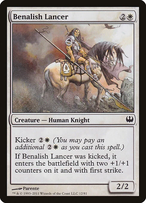Benalish Lancer, carta Magic di tipo Creature — Human Knight illustrata da Paolo Parente