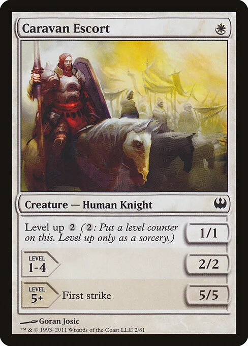 Caravan Escort, carta Magic di tipo Creature — Human Knight illustrata da Goran Josic