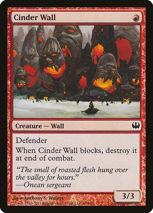 Cinder Wall, carta Magic di tipo Creature — Wall illustrata da Anthony S. Waters