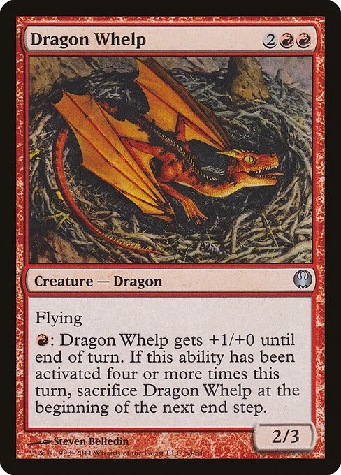 Dragon Whelp, carta Magic di tipo Creature — Dragon illustrata da Steven Belledin