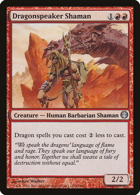 Dragonspeaker Shaman, carta Magic di tipo Creature — Human Barbarian Shaman illustrata da Kev Walker