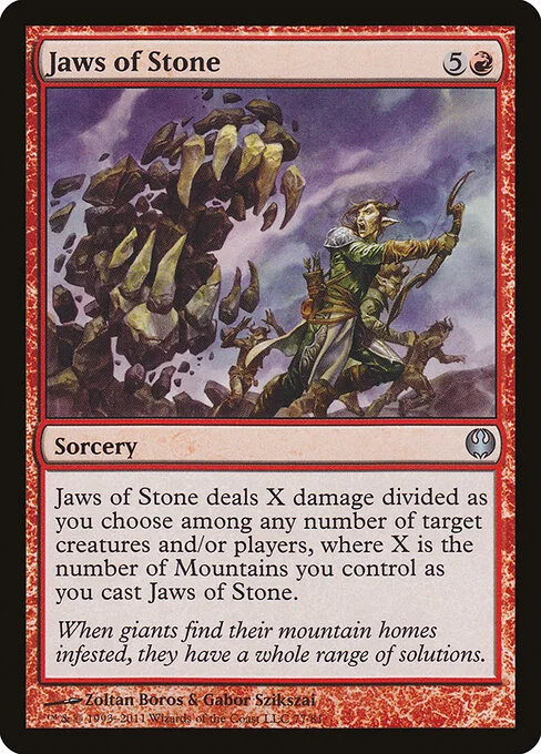 Jaws of Stone, carta Magic di tipo Sorcery illustrata da Zoltan Boros & Gabor Szikszai