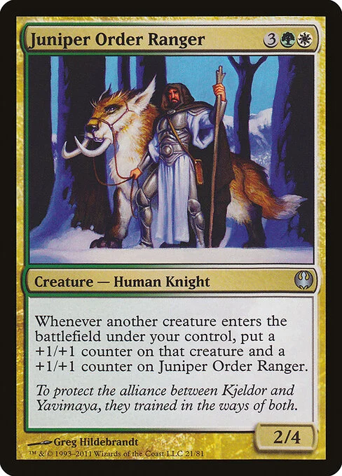 Juniper Order Ranger, carta Magic di tipo Creature — Human Knight Ranger illustrata da Greg Hildebrandt