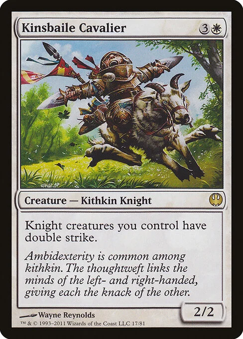 Kinsbaile Cavalier, carta Magic di tipo Creature — Kithkin Knight illustrata da Wayne Reynolds