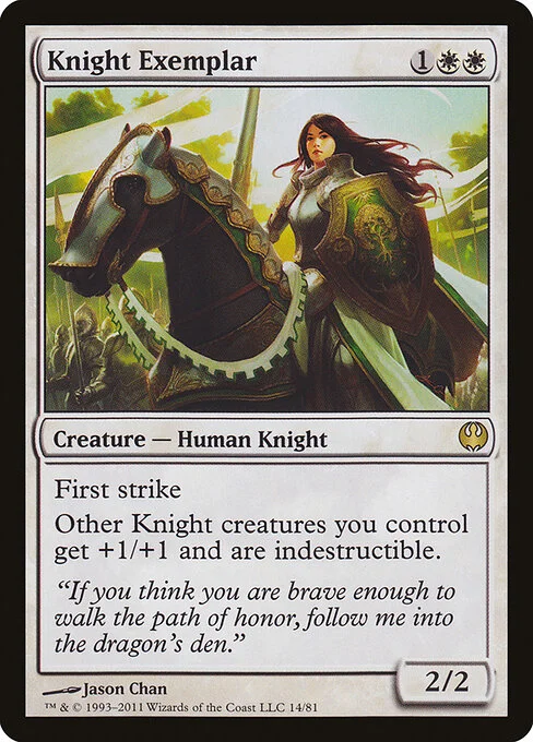 Knight Exemplar, carta Magic di tipo Creature — Human Knight illustrata da Jason Chan