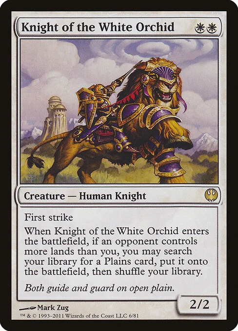 Knight of the White Orchid, carta Magic di tipo Creature — Human Knight illustrata da Mark Zug