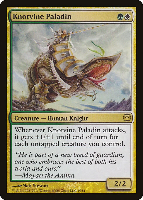 Knotvine Paladin, carta Magic di tipo Creature — Human Knight illustrata da Matt Stewart