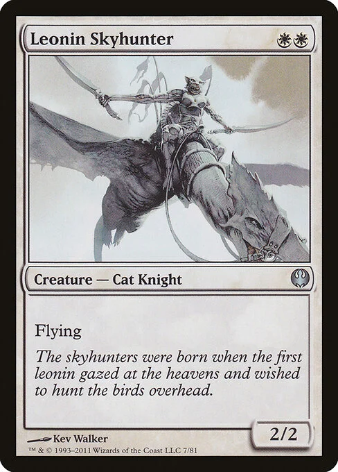 Leonin Skyhunter, carta Magic di tipo Creature — Cat Knight illustrata da Kev Walker
