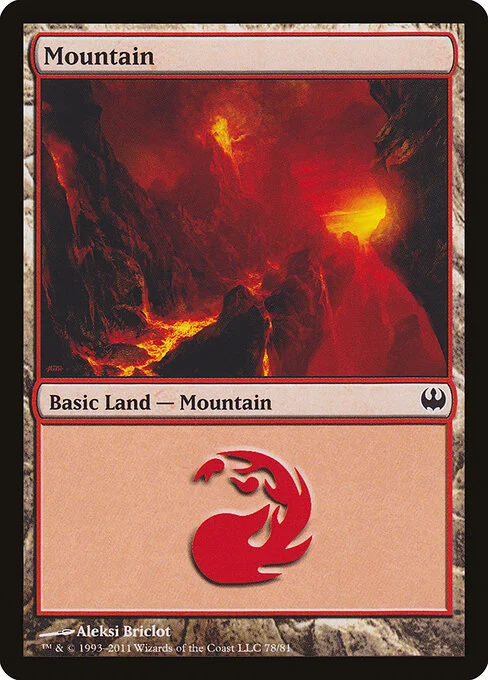 Mountain, carta Magic di tipo Basic Land — Mountain illustrata da Aleksi Briclot