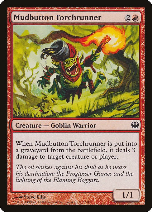 Mudbutton Torchrunner, carta Magic di tipo Creature — Goblin Warrior illustrata da Steve Ellis